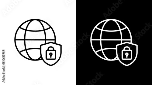 Internet Security White Icon Set Design