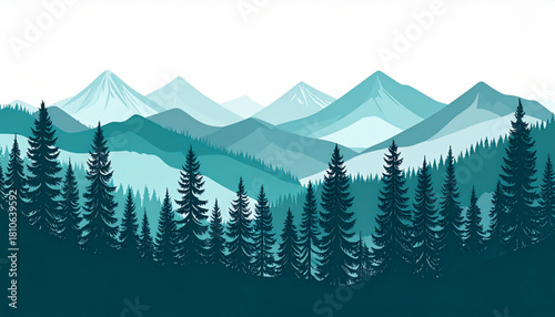 Loose Dry Brush Mountain Landscapes for Outdoor Brochure