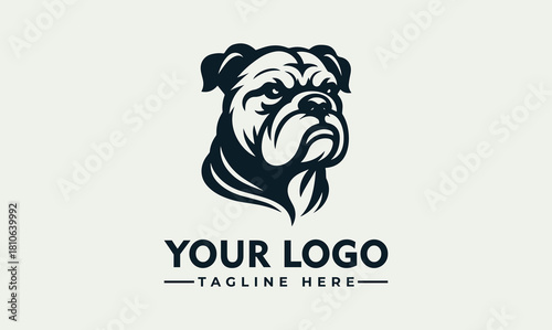 Powerful Bulldog Head Vector Logo Illustration for Branding, Sport Teams, and Business Identity Design
