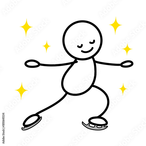 Figure Skater Performing a Graceful Pose with Sparkles