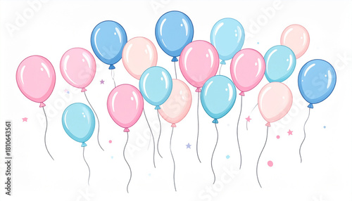 Playful Watercolor Balloon Doodles for Party Greeting Card