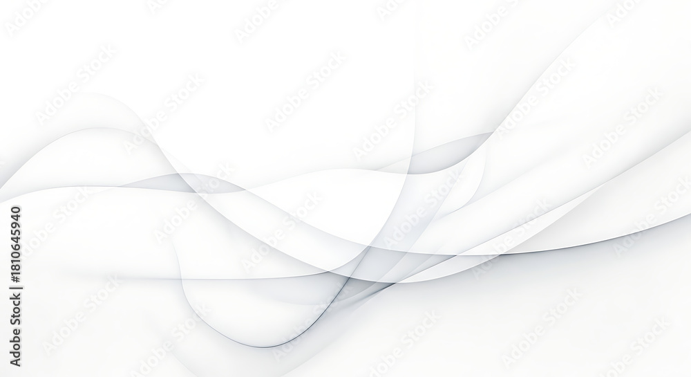 Obraz premium Delicate Flow Abstract White Waves Background with Subtle Gray Accents