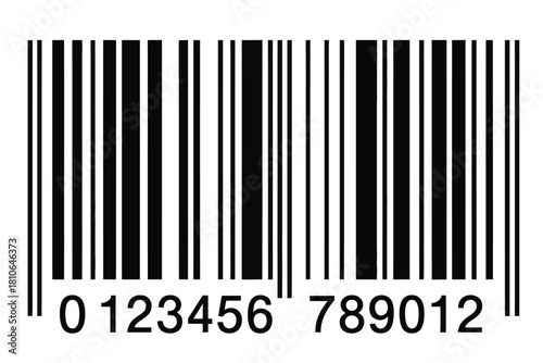 Barcode ean-13 symbol isolated on white background,