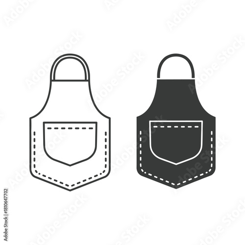 Kitchen apron with pocket, chef cooking uniform, protective garment, isolated on