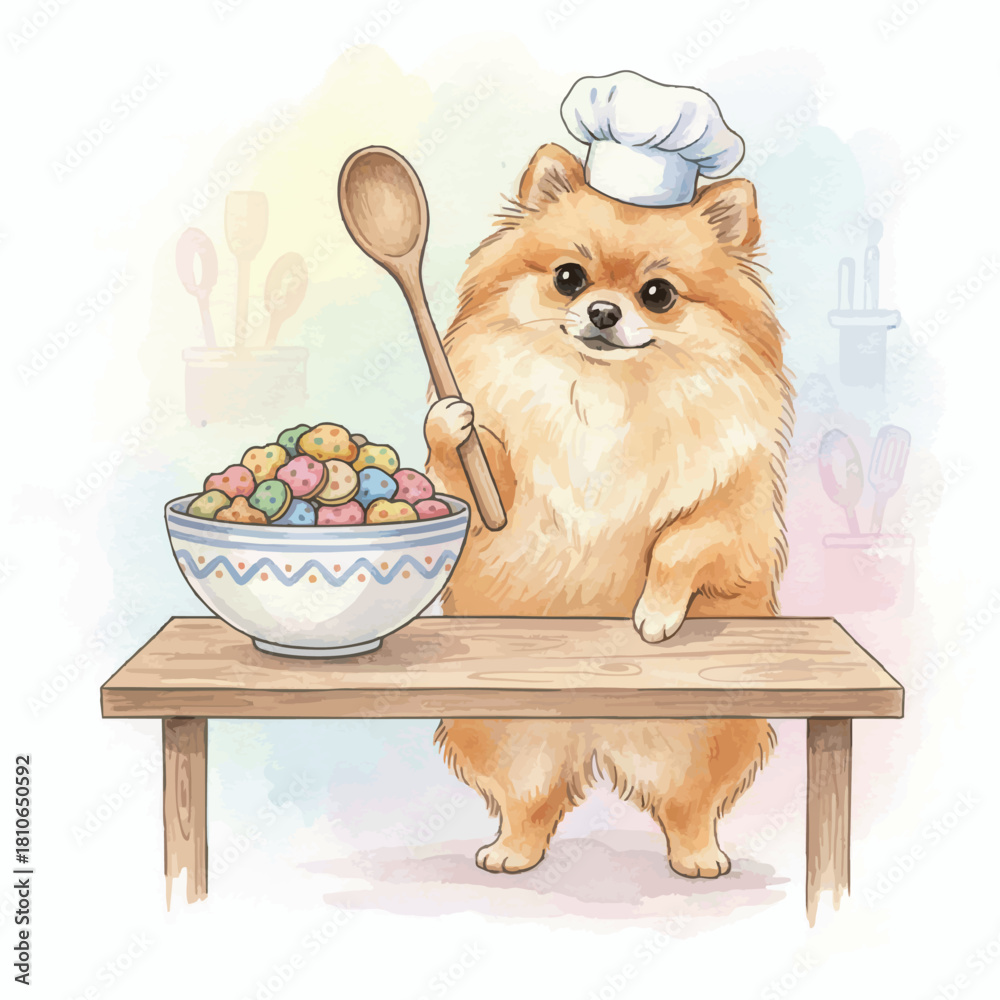 Obraz premium Whimsical Watercolor Funny Dogs Collection