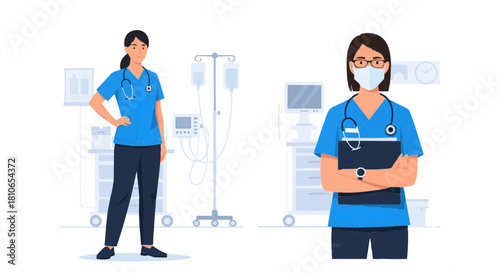 Modern Career Women in Diverse Professions Vector Set