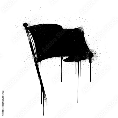 Black flag grunge style isolated on a bold and edgy design, perfect for logos, posters, and various creative projects