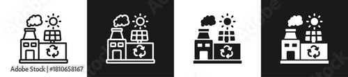 Solar Composting Graphic Icon Line And Glyph In White And Black Background