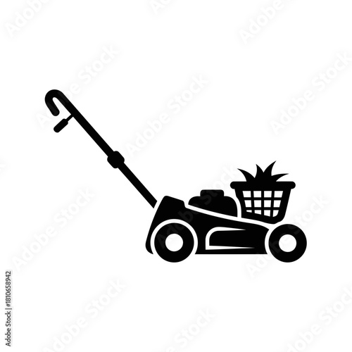 Lawn mower isolated on, a symbol of garden care and maintenance, representing the tools and equipment used for landscaping