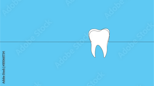 tooth on blue background