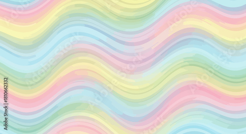 Abstract pastel rainbow wavy lines creating a soothing visual pattern