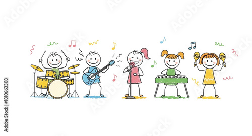 Children are playing musical instruments