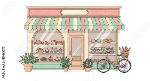 Cake shop and  bicycle 