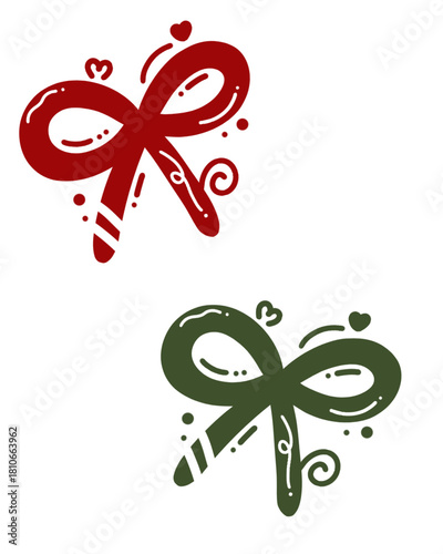 vector illustration of a butterfly bow christmas bow christmas ornamets