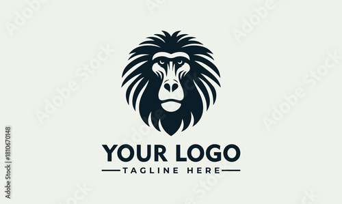 Powerful Gorilla Head Vector Logo Illustration - Wild Primate Mascot Design