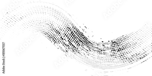 Tire tracks background for rally, drift, motocross, off-road and other auto and motorsport. Black tire marks on a white background with a worn effect and splashes of dirt..