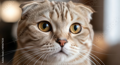 Brown Striped Cat Sitting by Window Looking Out at Garden

