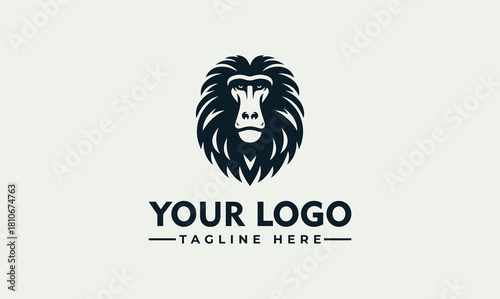 Strong baboon head mascot design, wild monkey face vector. logo. illustration. 4887