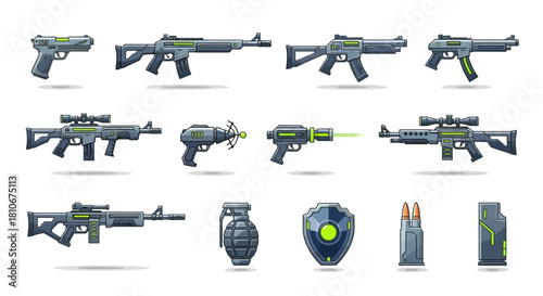 Sci-Fi Weaponry A Pixel Art Arsenal for Game Development