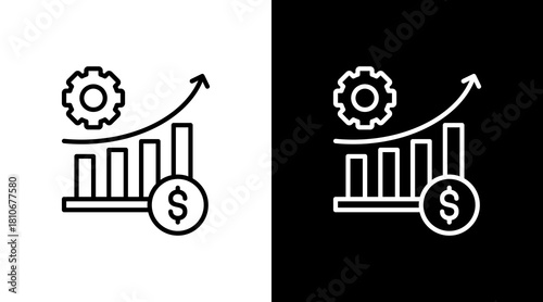 Progress White Icon Set Design