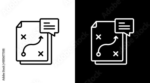 Strategy White Icon Set Design