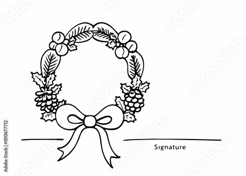 Vintage botanical engraving of a Christmas