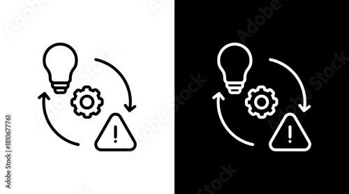Crisis Management White Icon Set Design