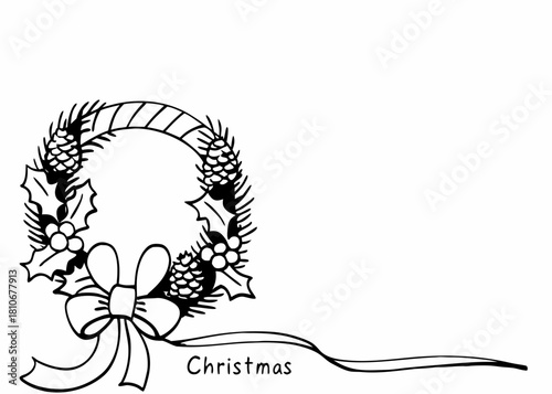 Vintage botanical engraving of a Christmas