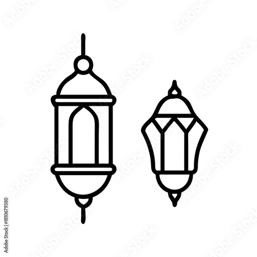 Wallpaper Mural Two decorative hanging lanterns isolated on Torontodigital.ca