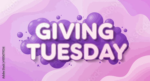 Giving Tuesday Purple Bubble Background for Charity and Donation Campaigns