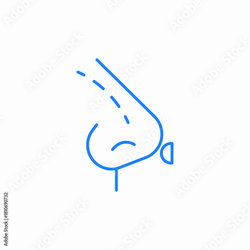 human nose in profile icon sign vector