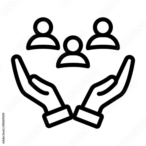 Public Support Vector Line Icon Design