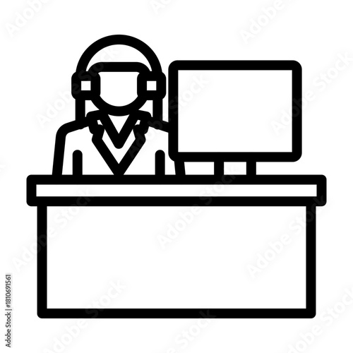Help Desk Vector Line Icon Design