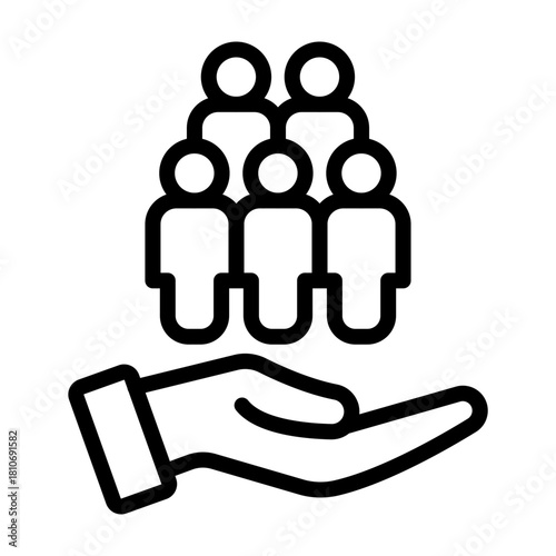 Public Assistance Vector Line Icon Design