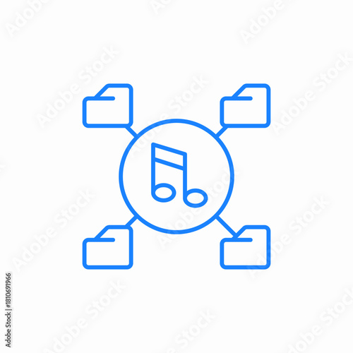 music files being shared icon sign vector
