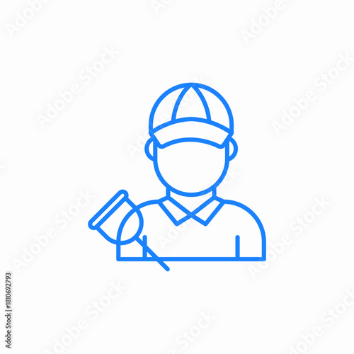 person holding squeegee icon sign vector