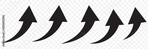 Curved arrow icons. curved arrows set. arrow symbol collection. vector