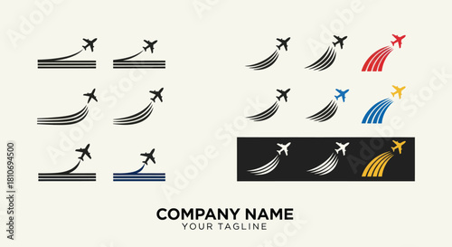 Airplane logo designs for travel and aviation companies.