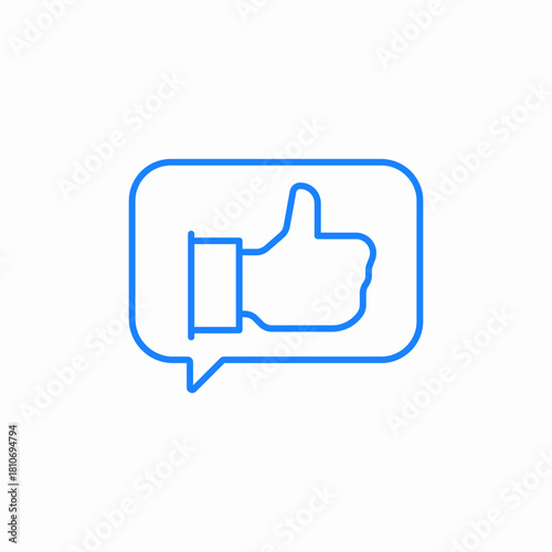 speech bubble thumbs up like icon sign vector