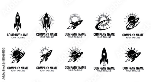 Rocket Launch Logo Collection - Space Exploration and Innovation.