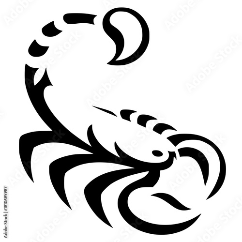 Simple minimalist scorpion logo silhouette
