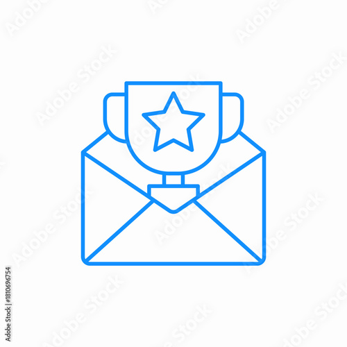 winner letter icon sign vector