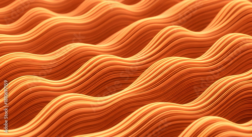 Futuristic abstract 3D design background with glowing orange wavy textures 88070983 1
