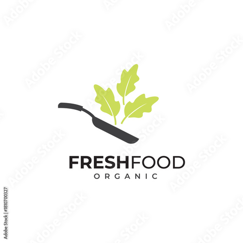Fresh and healthy nutritious food logo vector template for restaurant and company logos