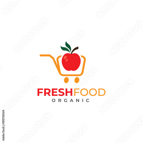Fresh and healthy nutritious food logo vector template for restaurant and company logos