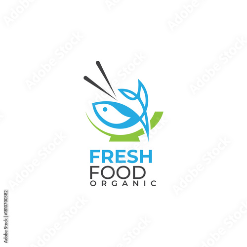 Fresh and healthy nutritious food logo vector template for restaurant and company logos
