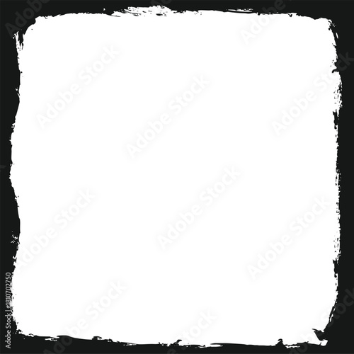 Bild auf Leinwand Black and white grunge frame vector design for images and graphic elements, featuring abstract distressed textures for creative framing