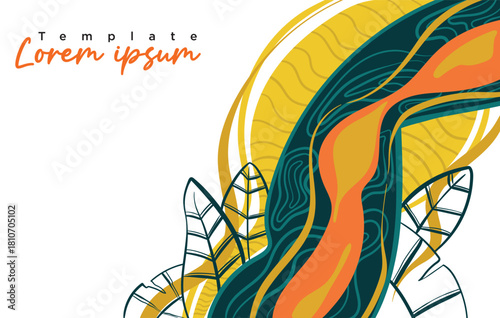 plant and leafs pattern. Simple organic plants design. Botany vintage graphic background. Simple, minimal, clean design.