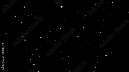 Isolated snow falling on black background