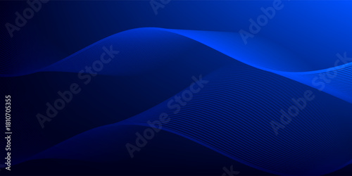 Abstract Technology blue curve. Modern tech banner. corporate business concept. hi-tech abstract background. absract gradient blue background.